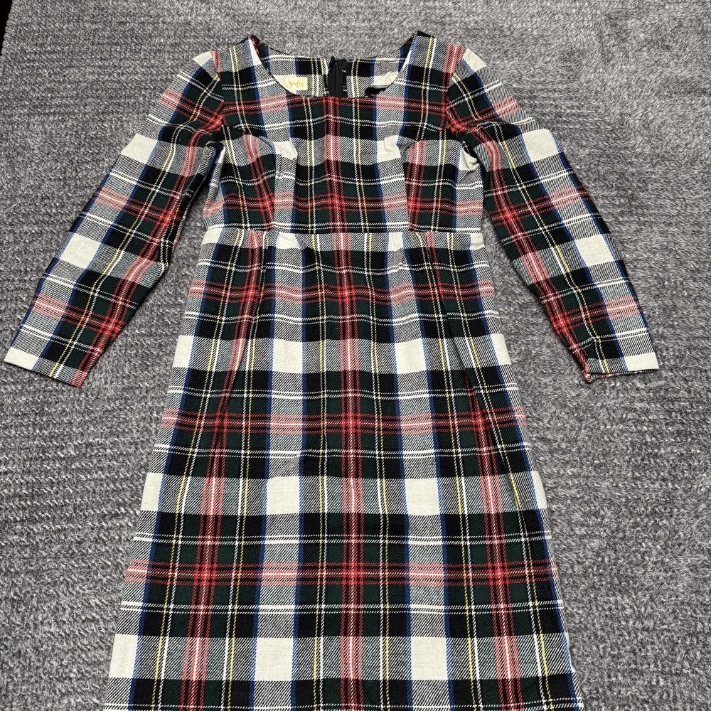 Jodee Womens Dress Size‎ 11/12 Multicolor Plaid Tartan Long Sleeve 100% Wool